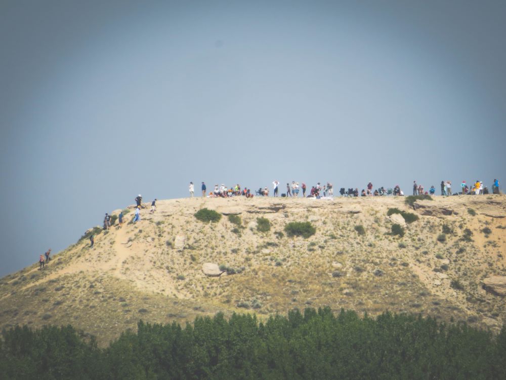 People standing on a cliff
