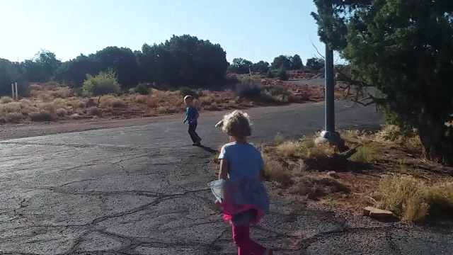 Kids running GIF